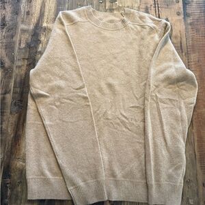 Life After Denim Men's Cashmere Crewneck Sweater in Light Tan